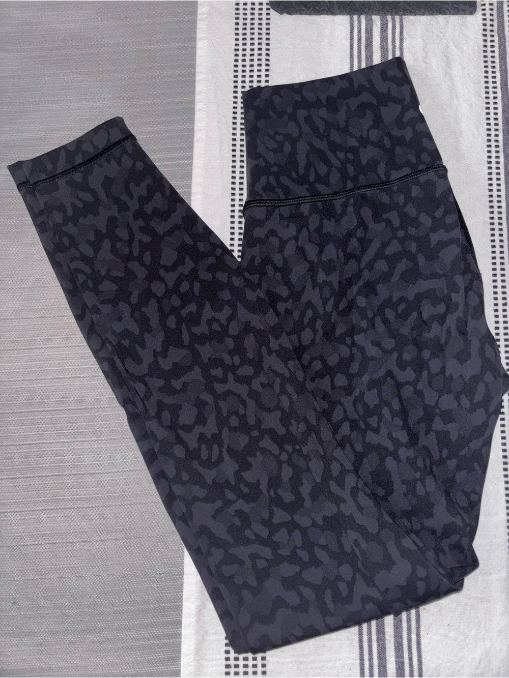 Lululemon Charcoal Black Leopard Print High-Waist Leggings
